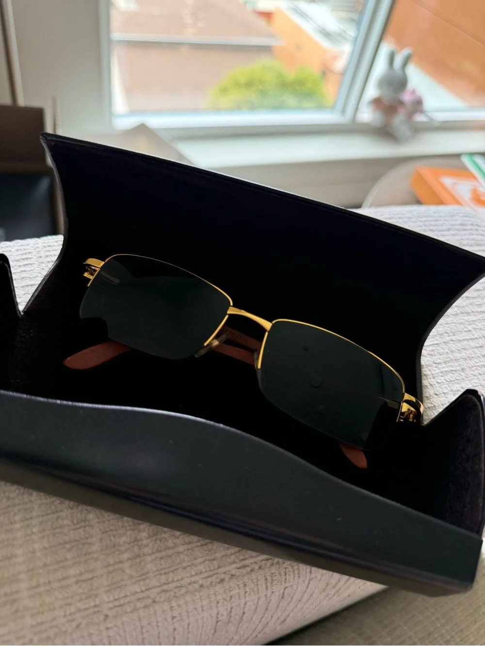 Vintage Cartier Rimless Metal Sunglasses